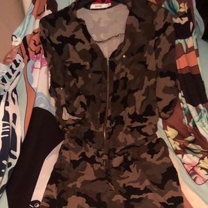 Plus size army green camo jumpsuit